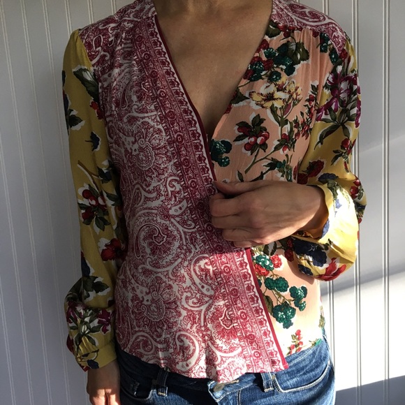 Anthropologie Meadow Rue multi-patterned top SIZE 0 HOST PICK 🎉🎉 - Picture 2 of 8